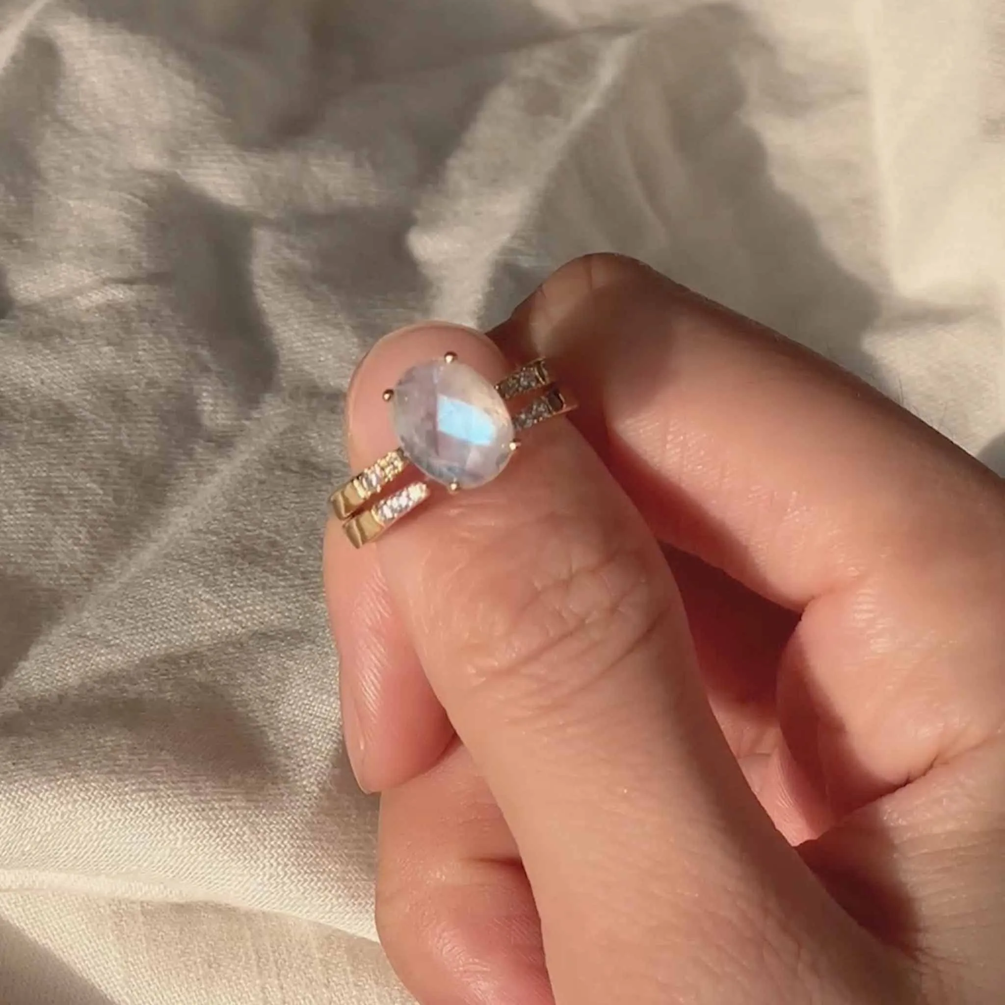 Moonstone Ring Set - Serena & Hailey