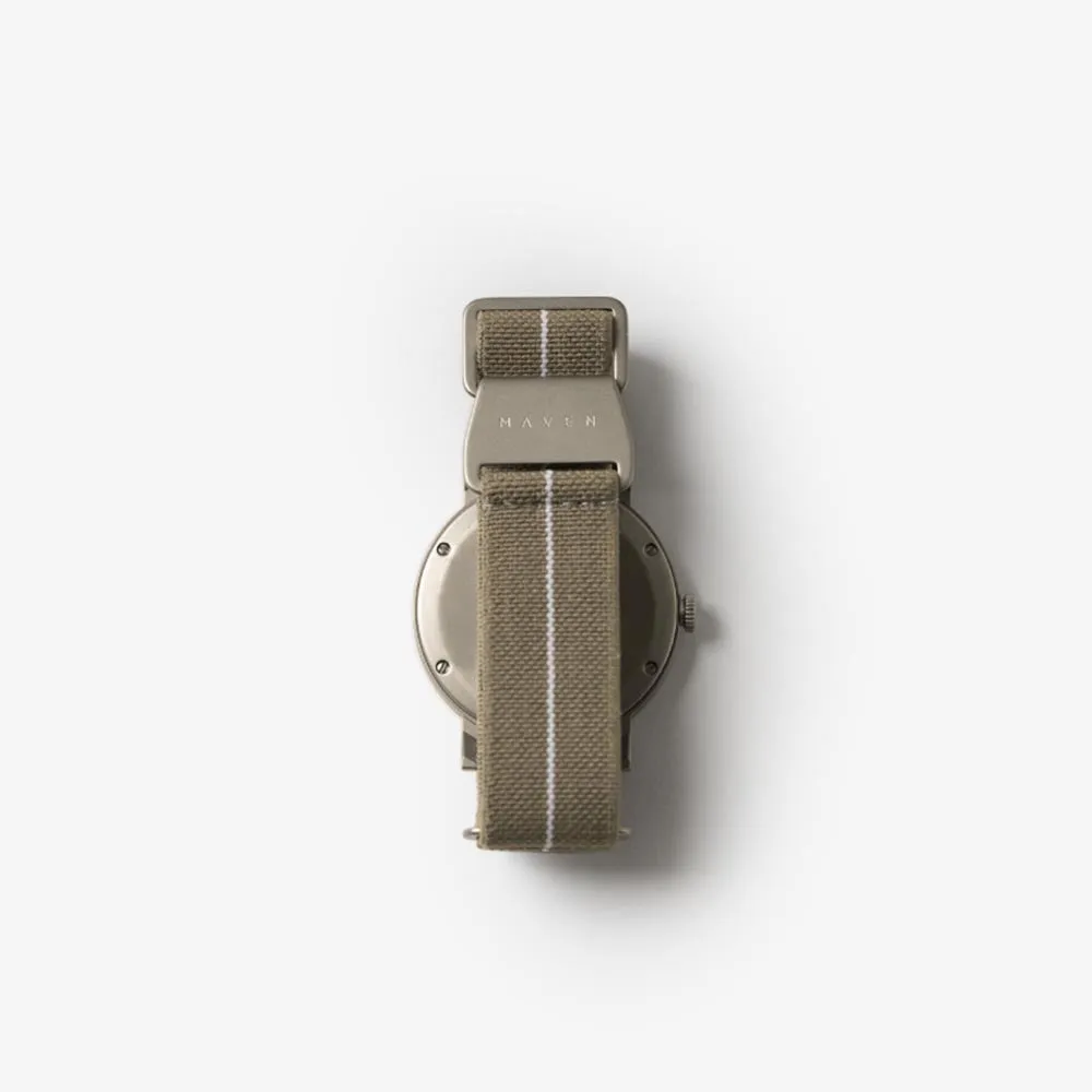 MUS-01 KHAKI P 40MM   Natural Leather Strap Gift Box