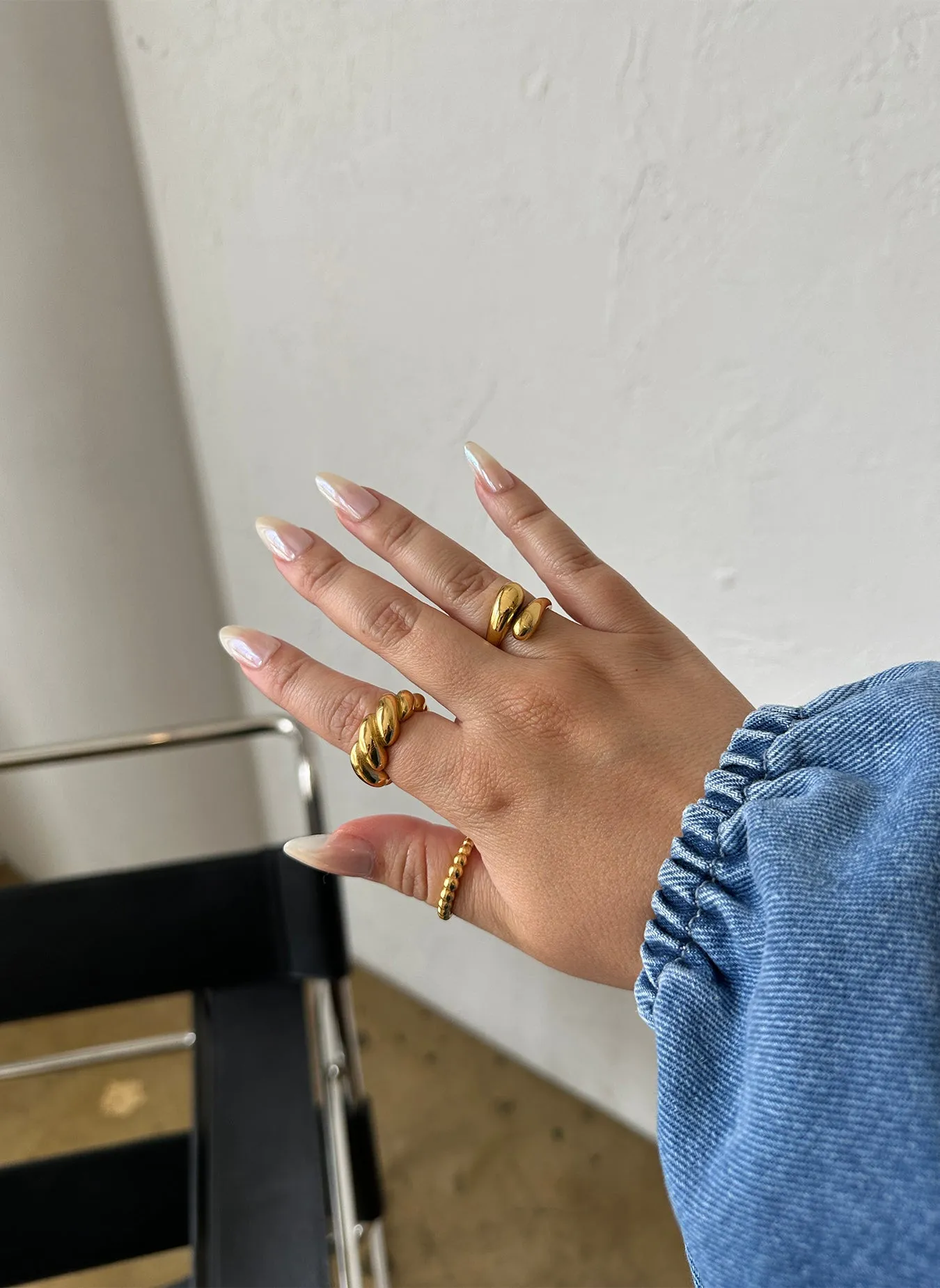 Oleada 18K Gold Plated "Ivy" Extended Sizing Stacking Ring