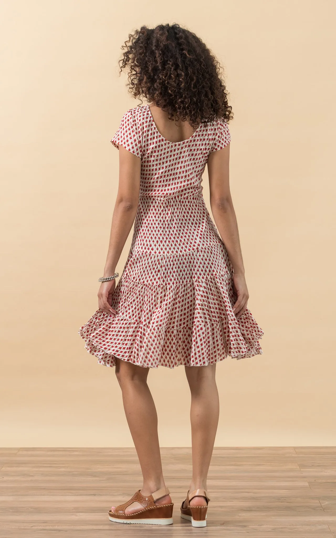 Paloma Dress, Short, Cap Sleeve, Rossa Calico