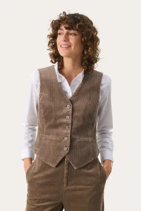 Part Two Linka Waistcoat in Walnut