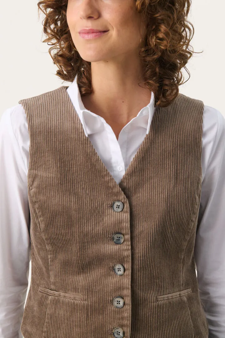 Part Two Linka Waistcoat in Walnut