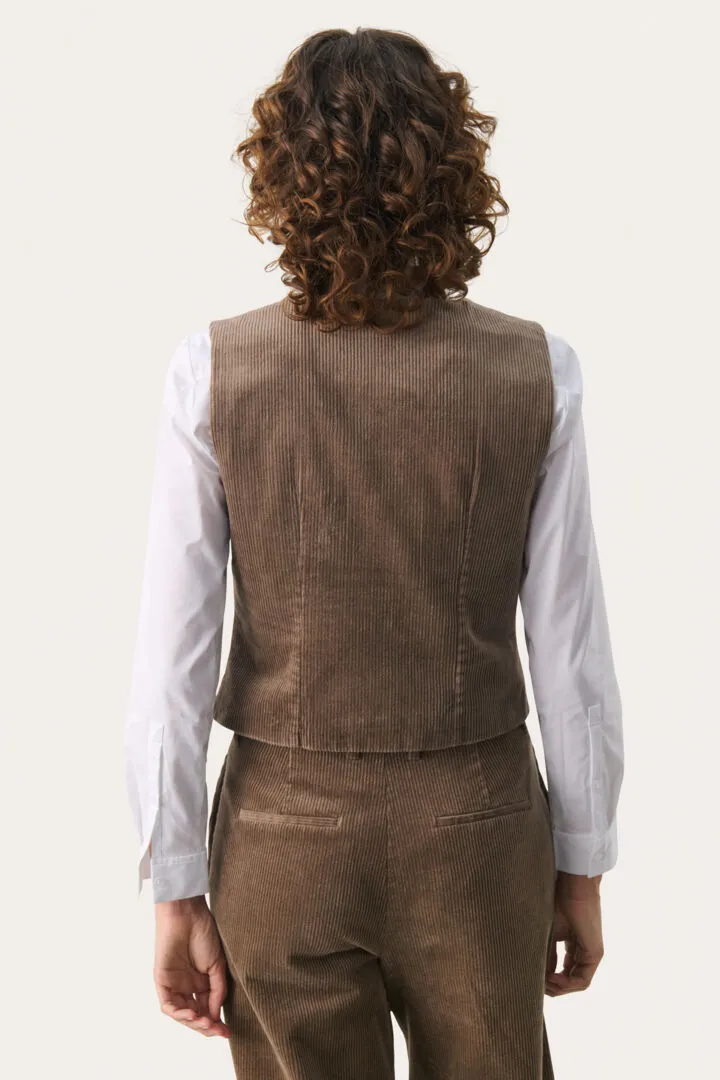 Part Two Linka Waistcoat in Walnut