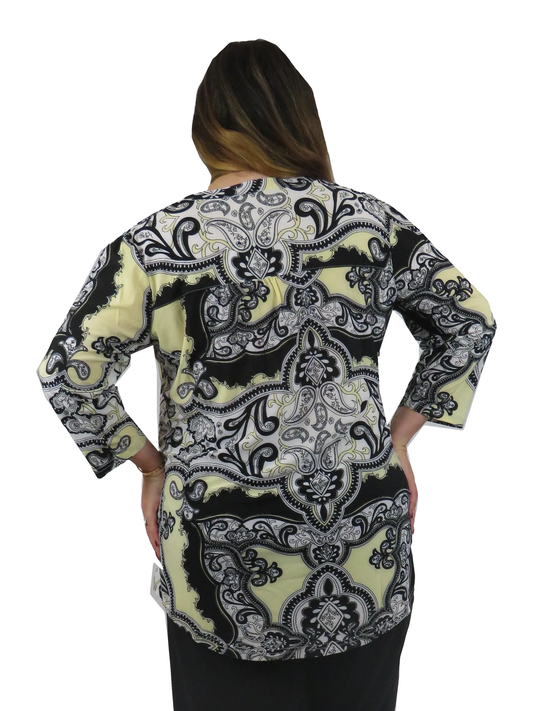 Plus Size La Cera Park Paisley Print Tunic