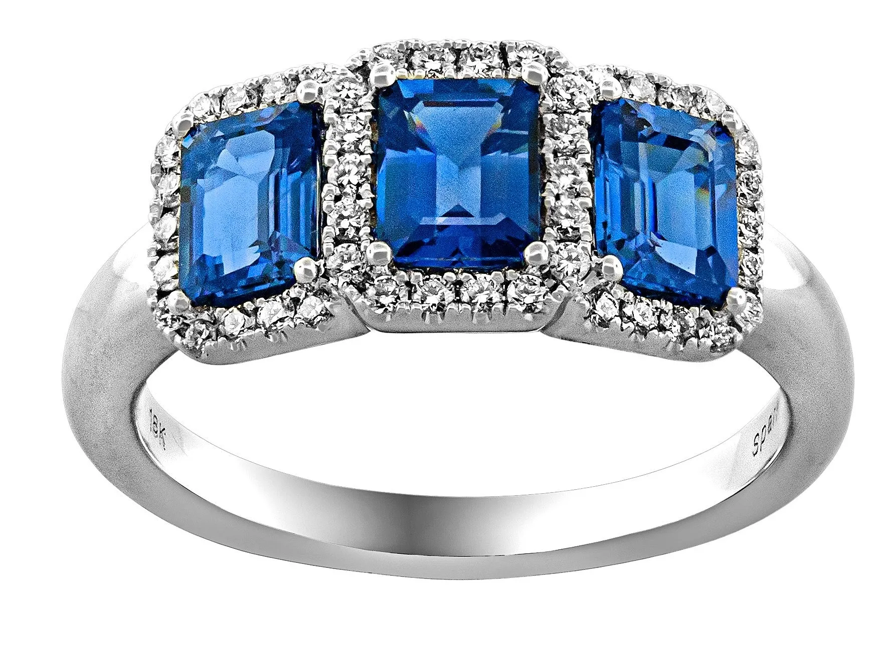 Sapphire Pavé Diamond Ring