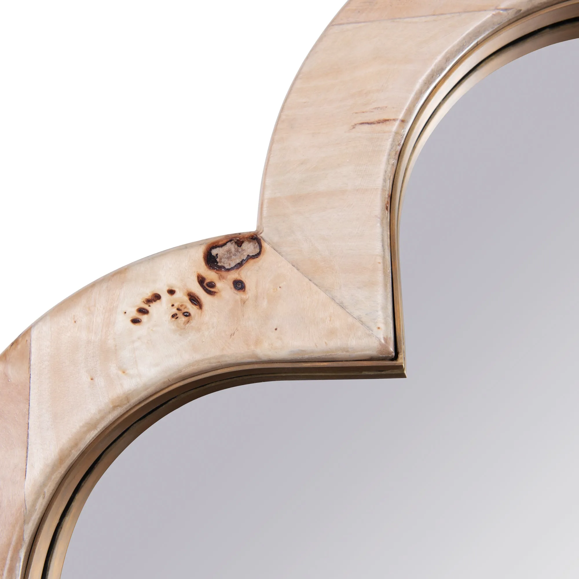 Swiss 455MI36B 36x36 Wall Mirror - Poplar Burl/Weathered Brass