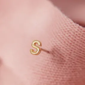 Tiny Letter Stud Earring