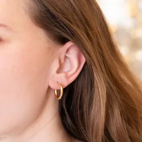 Tube Hinged Hoop Earrings in Gold & Silver