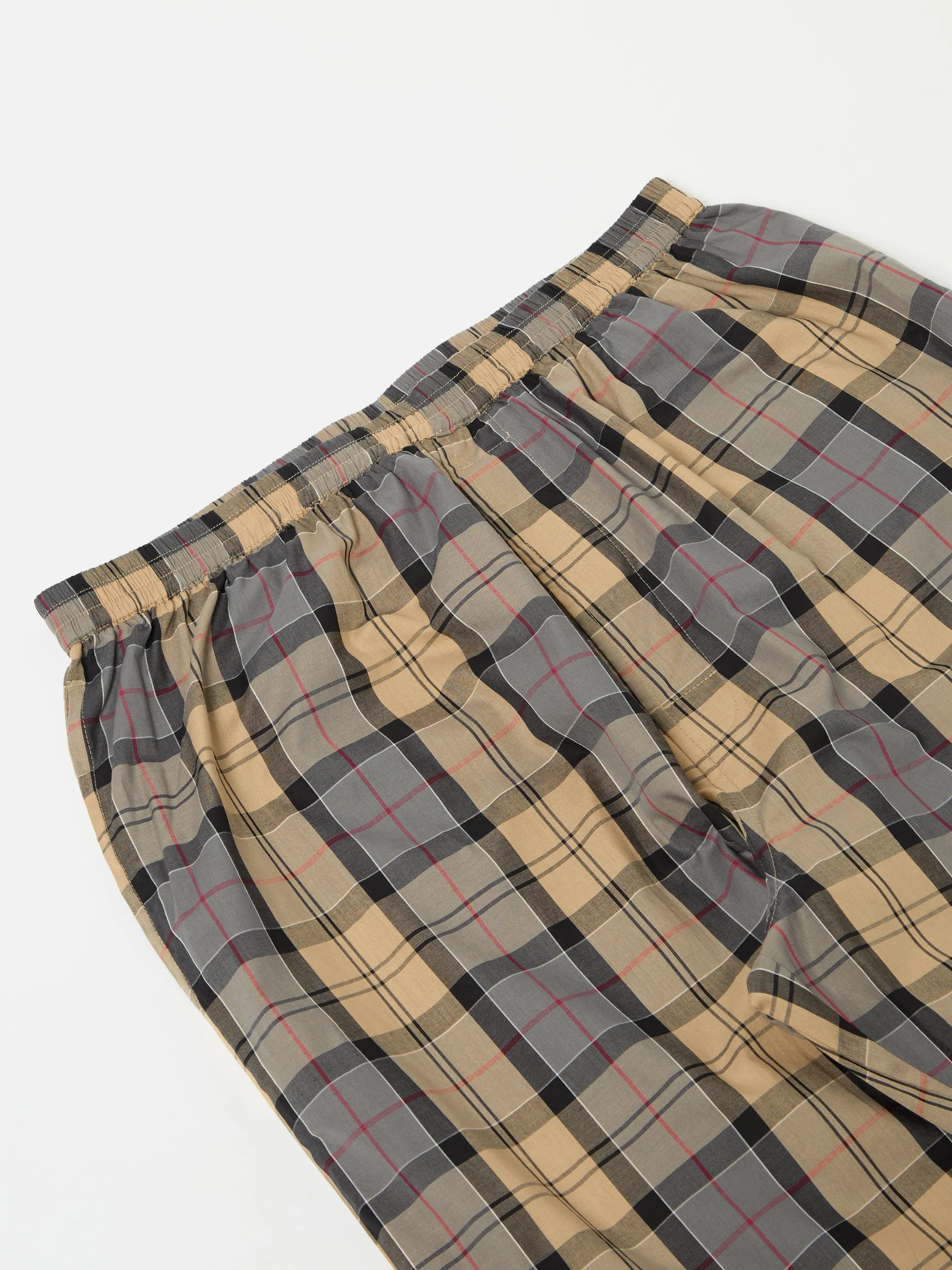 Universal Works Pyjama in Sand Tartan Check