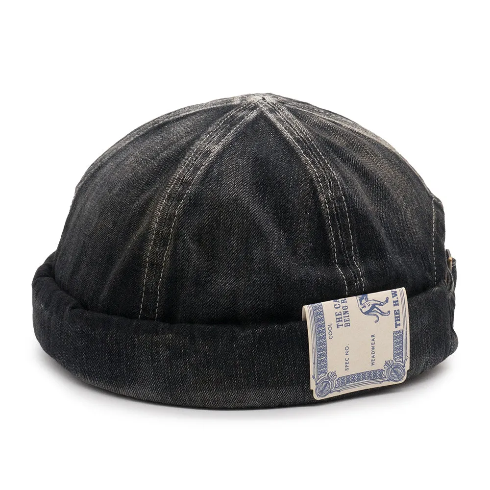 WASH DENIM ROLL CAP