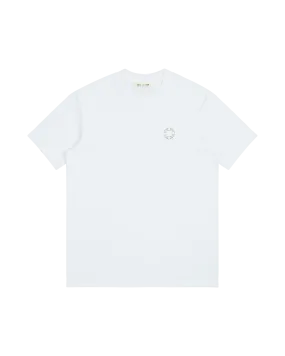 WHITE EMBROIDERED LOGO T-SHIRT